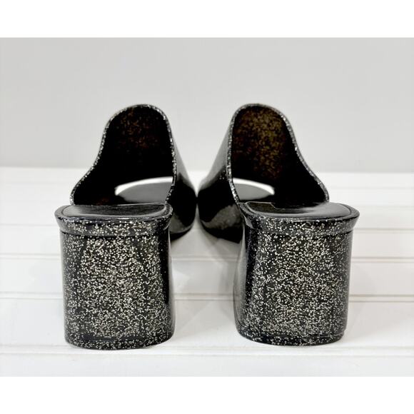 Jeffery Campbell Petra Mule in Black Shimmer Size 8 - Picture 3 of 5